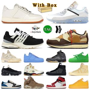 Stor storlek 13 Cactus Jack basket löpskor för män kvinnor 4s 5s 1 Mid 77 6s 90s Fly Knit Ow 1s Sail Off Jumoman One White Designer Scotts Sneakers With Box