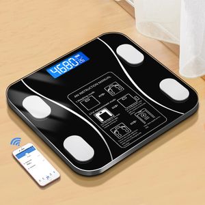 体重スケールインテリジェントバスルームスケールBluetoothボディ脂肪電子重量BMI構成分析器水バランスデジタルフロア230330