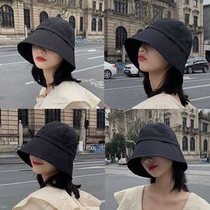 HBP Yaz Geniş Kadınlar Kötü Şapkalar Bob Panama Saf Renk Sunbonnet Fedoras Açık Balıkçı Şapka Beh Beh Başlığı Unisex Pamuk Kova Gorras P230327