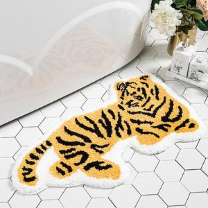 Carpets Soft Cartoon Tiger-shaped Kitchen Mats Absorbent Anti-slip Home Rugs Floor Decoration Living Room Bathroom Carpet