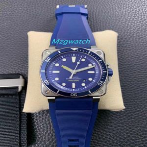 BR03 WATM 9015 Niestandardowy automatyczny rozmiar maszyny 42 mm naturalny pasek gumowy głęboki czarny matowy obudowa ceramiczna Super Luminous Effect Waterproof