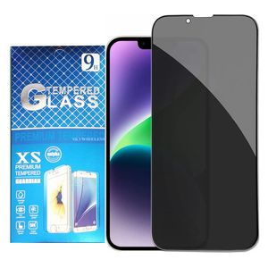 iPhone 14 Pro Max Plus Samsung A14 5G A23 A53 A03S A33 A73 A13 A12 A22 A32 A52 A72 Anti-Glare Anti-Scratchフルカバー焼きガラスガラスのためのアンチスパイプライバシースクリーンプロテクター