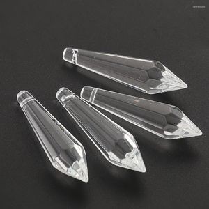 Chandelier Crystal 5PC Laser Faceted Prism Glass Single Pointed Obelisk Clear Pendant Arrowhead Dangle Parts Shiny Sun Catcher