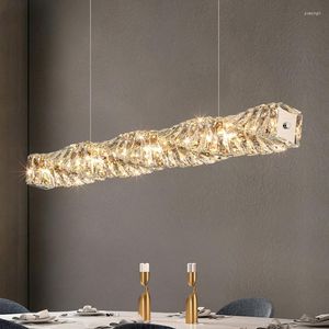 Pendant Lamps Bright Clear Crystal Modern LED Lights For Living Dining Room Bedroom Bar Chandelier Hall Villa Lamp Indoor Lighting