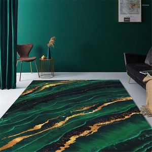 Tappeti Tappeto moderno di lusso verde Soggiorno Tappeto Decorazione Tappeto smeraldo Tappeto astratto grande Tappetino lavabile Camera da letto antiscivolo Personalizza