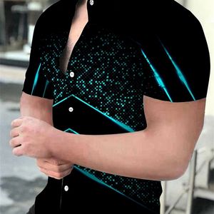 Camicie casual da uomo Camicia da uomo di lusso Maschile Estate Stampa hawaiana Sociale Manica corta Camicette slim casual da uomo con bottone singolo Abiti firmati da uomo 230329