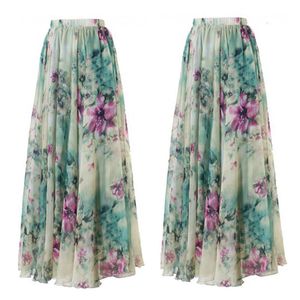 Röcke Geschenk Boho Damen Floral Jersey Zigeuner Lang Maxi Voller Sommer Strand Sonne Urlaub Lässige Mode 230330