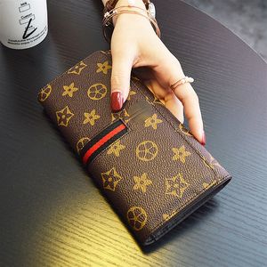 New European and American Famous Leather Wallet Women's Long Large Capacity Cattlehide Card Bag Phone Wallet Clutch Fashion