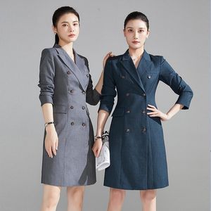 Stewardess Work Dresses Professional Advanced Sense Commuter Suit Host Formal Dress Spring Autumn Aviation Corporation Elegant Fashion Work Uniform