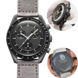 Watchmen BioCeramic Moonswatch Moonswatch Luxury Quarz Chronograph Watch 5a High Quality Wristwatch Designer Omegawatch All Dial Work Womenwatch Montre K16N