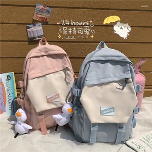 Backpack 2023 Fashion Ladies Nylon Durable Contrast Color Student School Bag Large Capacity Leisure