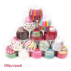 Renkli Cupcake Astarları Kağıt Gökkuşağı Standart Pişirme Kupaları Kağıt Cupcake Sargılar Kek topları, çörekler, kekler ve şekerler için dökme fincan kek kılıfları