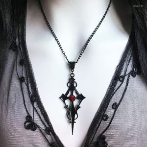 Hänghalsband punk svart spetsiga tvärhängen halsband för kvinnor gotiska mode harajuku vampyr kedja cool tjej smycken gåva