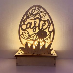 Other Event Party Supplies Wooden Easter table decoration 18cm luminescent LED Easter rabbit egg decoration used for domestic indoor wooden rabbits 230329