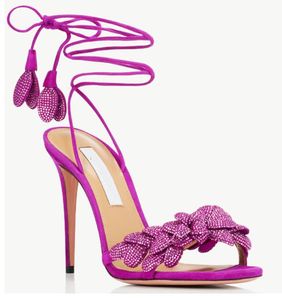 Moda Popüler Kadınlar Galaktik Çiçek Sandals Ayakkabı Aquazzu Wrap-Around Strappy Lady Gladyatör Sandalyas Elbise Gelin Düğün Yüksek Topuklular