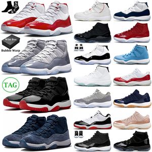 Med Box Cherry 11 basketskor män kvinnor jumpman 11s midnatt marin cool grå 25 -årsjubileum uppfödda ren violet pantone mens utomhus tränare sport sneakers