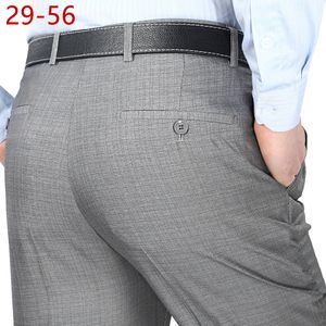 Men's Pants Large 29-56 Summer Wrinkle Resistant Black Suit Men's Clothing Pockets Double Pleated Classic Dress Pants 230329