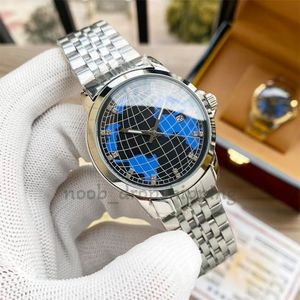 2023 mens automatic mechanical watches round stainless steel waterproof wristwatch Big dial sapphire classical map watches lovers gold watch luxury Christmas