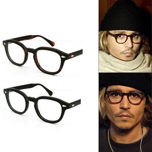 Johnny Depp Glasses Men Johnny Depp Eyeglases рамки прозрачная линза Дизайнерский дизайнер компьютерных очков мужской круглый винтаж высококачественный Oculos de Grau