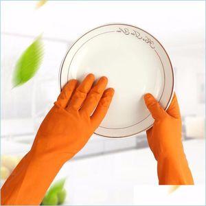 Cleaning Gloves Latex Waterproof Housework Nonslip Winter Dishwashing Washing Clothes Rubber For Home Kitchen Tool Drop Delivery Gar Dhsa9