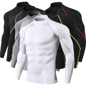 Men's T-Shirts Men's Bodybuilding Sports T-shirt Quick Dry Running Shirt Long Sleeve Compression Top Gym T-shirt Men's Fitness Tight Rashgard 230330