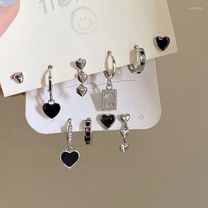 Hoop Earrings Trendy Metal Tassel Chain Love Heart Earring Set For Women Vintage Irregular Geometric Cherry Circle Drop Jewelry Gifts