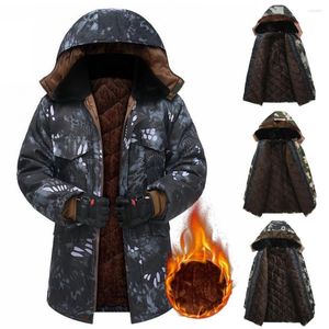 Men's Jackets Trendy Labor Protection Coat Super Soft Winter Smooth Zipper Cold Proof Washable Printed Windbreaker
