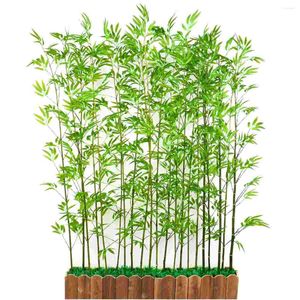 Flores decorativas 50 PCs decoração de verão folhas de bambu ramificações de plantas artificiais Adornamento de garland arbusto simulado