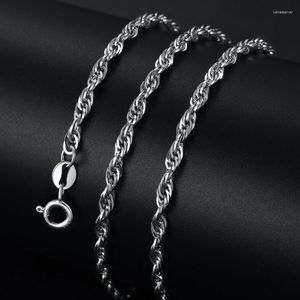 Chains MIQIAO Men Hiphop Rock 925 Sterling Silver Water Wave Chain Long 45 50 55 60 CM Wide 3 MM Platinum Color Necklace Boyfriend Gift