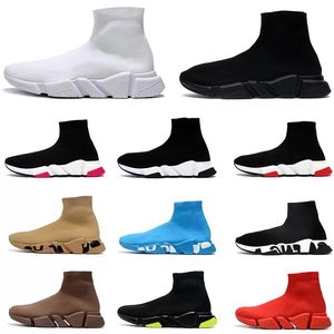 Treinadores Speeds 2.0 Tripler s Paris Meias Sapatos Plataforma Running Shoe 1.0 V2 Sneaker Homens Mulheres Designer Botas Preto Branco Luz Sliver Ruby Graffiti Vintage Sneakers