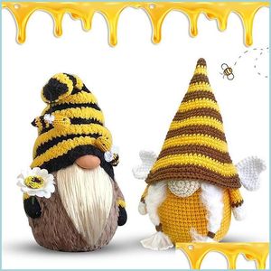 Juldekorationer Bumble Bee Summer Gnome Gonks Plush Doll Decoration Bumblebee Sunflower Gnomes Swedish Home Farmhouse Kitchen DHR4L