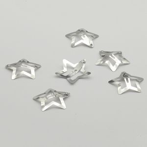 Headwear Hair Accessories 50PCS 3cm Silver Star Clips for Girls Filigree Metal Snap Clip pins Barrettes Jewelry Nickle Free Lead 230330