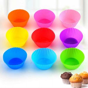 Silicone Muffin Cake Cupcake Cup Mold Case Bakeware Maker Mold Vassoio