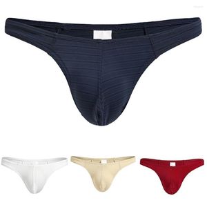 Underpants Sexy Mens Underwear Ice Silk Comfortable Breathable T-Pant Thong Seamless Mesh Panties Gay Jockstrap Pouch Brief