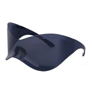 Heiße Radsport-Sonnenbrille Damen Sonnenbrille mit großem Rahmen weiblicher Trend Y2K Jahrtausend rahmenlose männliche Modelle platzen Schattierungen Oversize-Stil für Männer