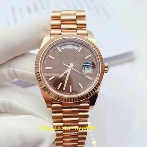 Lyx Herrarmbandsur High-End Top Quality Rose Gold Choklad Baguetter Urtavla Safir Movement Mekanisk 3235 Automatisk Herrklockor 2023 QC Check 40 MM