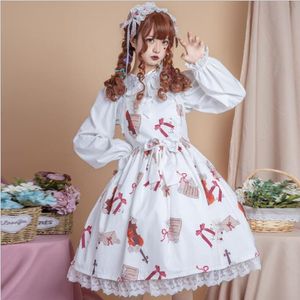 Abiti casual 2023 Campus studentesco giapponese Lolita Abito con stampa carino Dolce e adorabile Fata in stile principessa di corte Kawaii