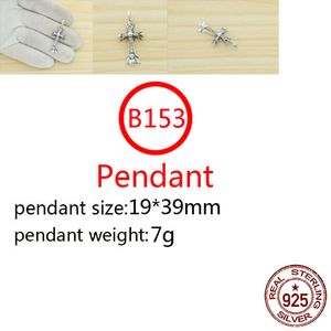 B153 S925 Sterling Silver Pendant Personalized Punk Style Retro Hip Hop Simple Diamond Set Double Cross Letter Shape Gift for Lovers