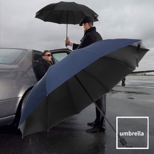 Umbrellas Super Large Ten Bone Business Black Glue Umbrella Sunlight and Rain Triple Fold Unisex Double UV Sun Umbrella UBY28 230330