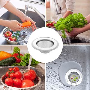 100Pcs/lot Kitchen Colanders & Strainers Water Sink Filter Sink Mesh Strainer Kitchen Stainless Steel Bathroom Floor Drain Cover Shower Hair Catcher Stopper