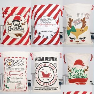 Weihnachtsschmuck Dstring Geschenktüten New Heavy Santa Canvas Claus Sack für Kinder Weihnachten Drop Delivery Home Garden Festive Party Suppl Dhfr3