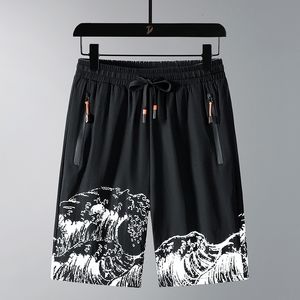 Herrstorlek 6xl 7xl 8xl shorts för sommar casual klassisk nylonmärke manliga svarta byxor problem 230329