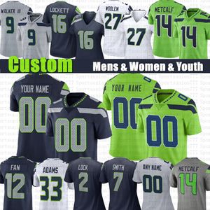 Geno Smith Kenneth Walker DK Metcalf Custom Football Jersey Marshawn Lynch Jamal Adams Tyler Lockett Quandre Diggs Tariq Lã Devin Bush Julian Love Bobby Wagner