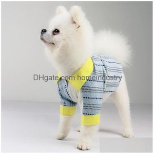 Собачья одежда французская роскошная дизайнер питомец летняя летучая рубашка короткая тонкая секция хлопковая плюшанка кошка две ноги носит для средних маленьких собак сгустка DHVRP