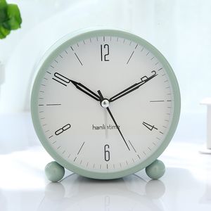 Desk Table Clocks Creative Alarm Clock Glow Silent Modern Minimalist Metal Clock Bedroom Table Decoration 230329