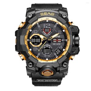 Relógios de pulso 2023 SBAO Sport Watch Men Led Led Electronic Military Watches TPU Relloj relógio Saat Montre Drogo Relogio