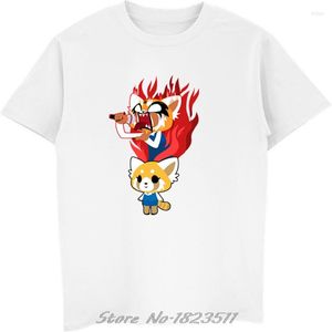 Herr t shirts sommar roliga aggretsuko skjorta män t-shirt manlig mode tecknad röd panda retsuko t-shirt camisetas hombre