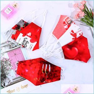 Designer Masks Lovers Valentines Day Fashion Adt Reusable Washable Adjustable Cloth Face Drop Delivery Home Garden Housekee Organizat Dhnif