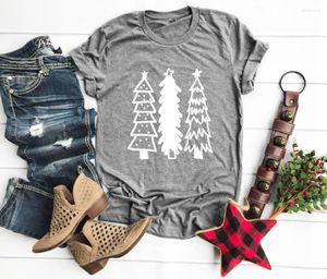 Women's T Shirts Vintage Shirt Goth Tees Arrival Christmas Tree Funny Cotton Graphic Harajuku Aesthetic Tumblr Tee Holiday Party Street