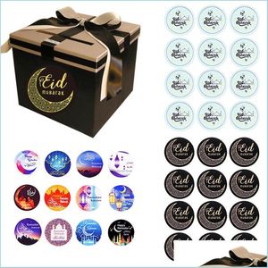 Present Wrap Ramadan Eid Mubarak Decorations Paper Sticker Lable Seable Stickers Islamic Muslim Alfitr Decoration Supplies Drop Delivery Dhdyi